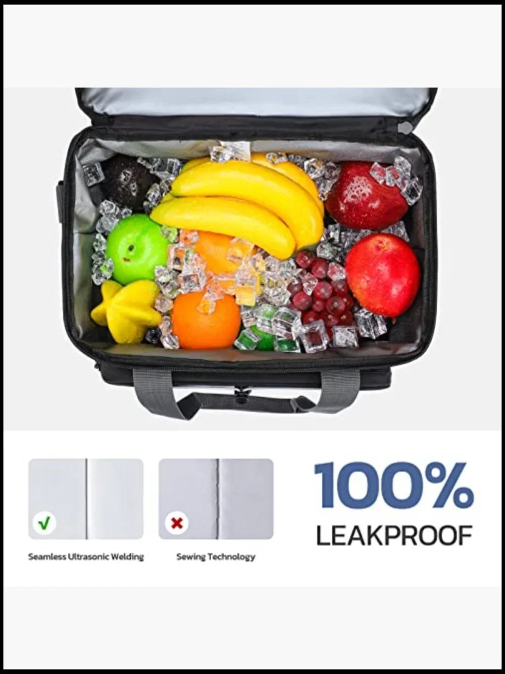 Collapsible Soft Cooler Bag Leakproof Insulated Portable Double Deck Camping